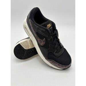 Nike Air Max SC Womens 9.5 Black Leopard‎ Print Modern Retro Gold Sneakers o